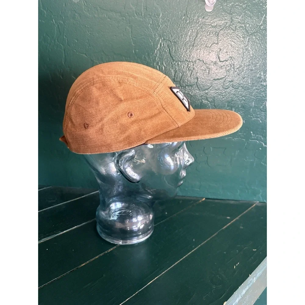 RRCO Rad River Co Strapback 5 Panel Cap Brown Corduroy 56cm Adjustable Flat Brim